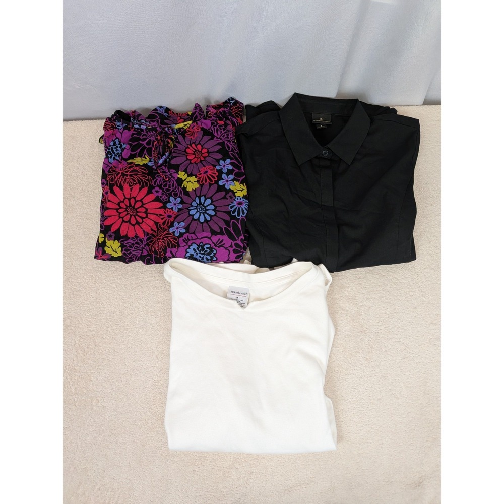 Lot of 3 Tops Small Medium Worthington Madison Westbound Blouse Shirt Tee Bundle